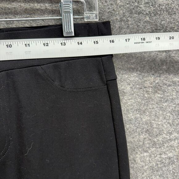 Kay Unger Pants Women L Large Black Chino High Rise Flat Front Pull On Skinny - Picture 3 of 8